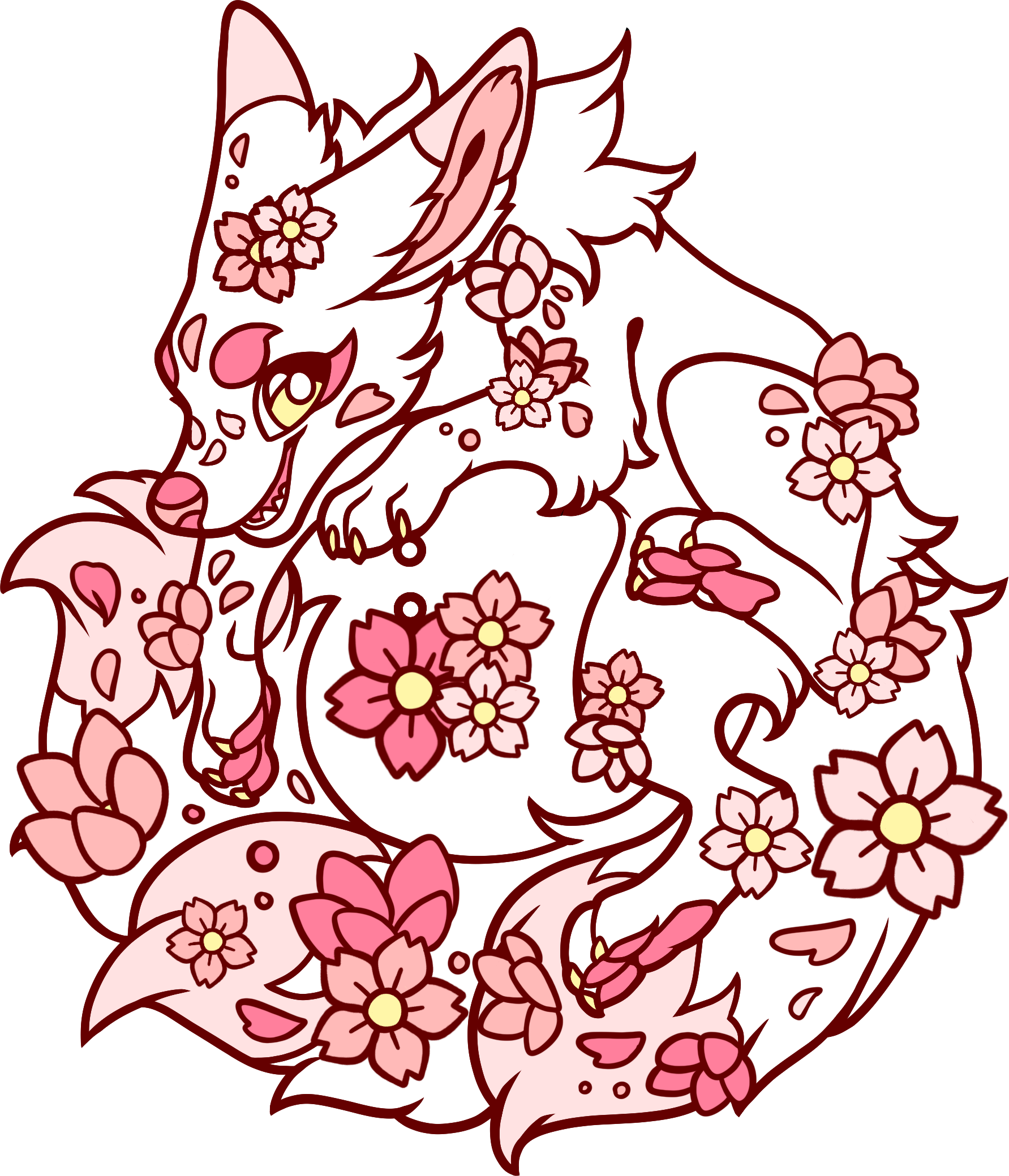 Artwork of the Sakura Firefox pin